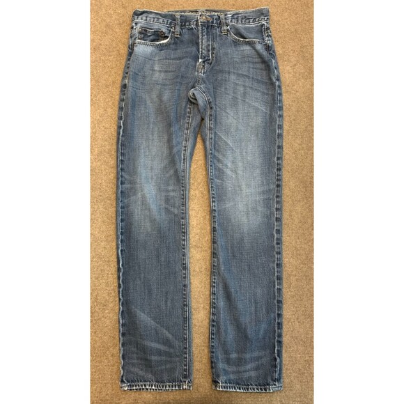 American Eagle Jeans Mens 30x34 Slim Straight Low Rise Distressed Vintage Denim - Picture 1 of 7